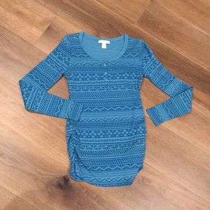 Blue thermal maternity top